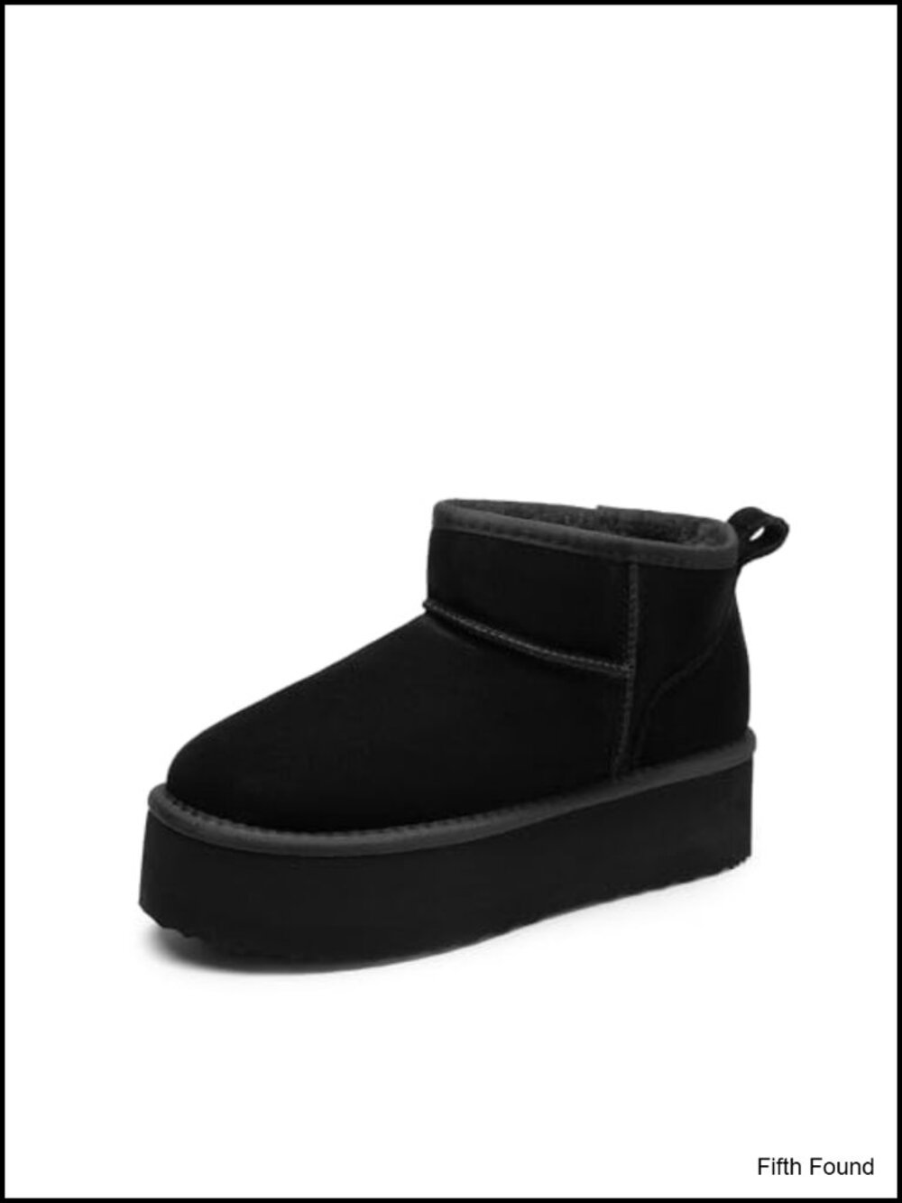 Womens Platform Mini Boots Suede Faux Fur Lined Anti-Slip Snow Ankle Booties